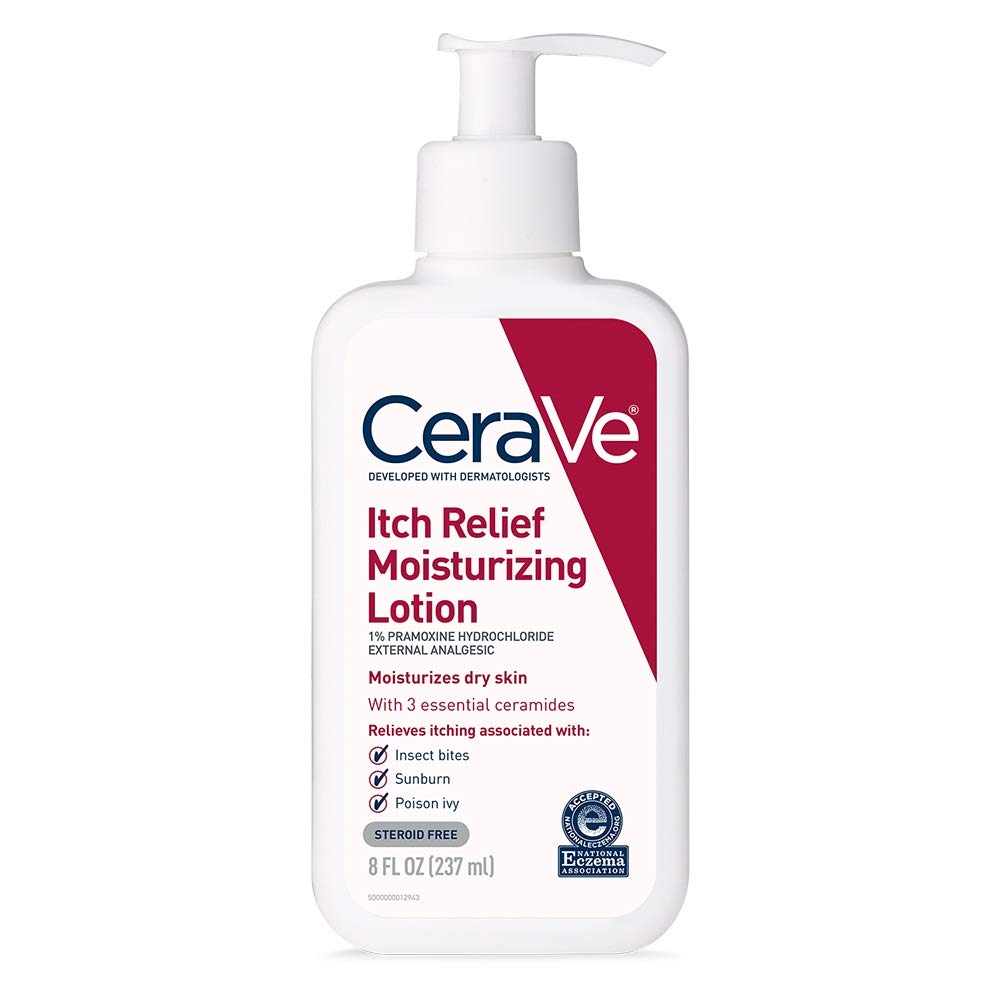 CeraVe Anti Itch Moisturizing Lotion with Pramoxine Hydrochloride, Relieves Itch with Minor Skin Irritations, Sunburn Relief, Bug Bites, 8 Ounce