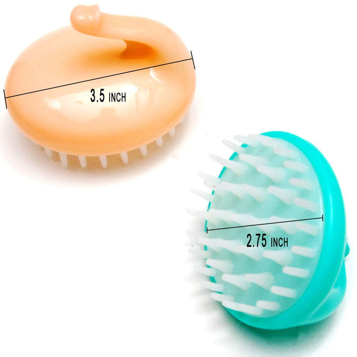 Luxxii Hair Scalp Massage Shampoo Brush Massager (Assort Color_2 Pack)