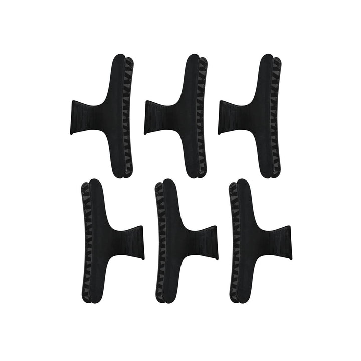 Kitsch Pro Butterfly Hair Clamps, Professional Strength, Salon Style Hair Clips for Styling, Sectioning, Cutting and Coloring, 6 Count (Black)