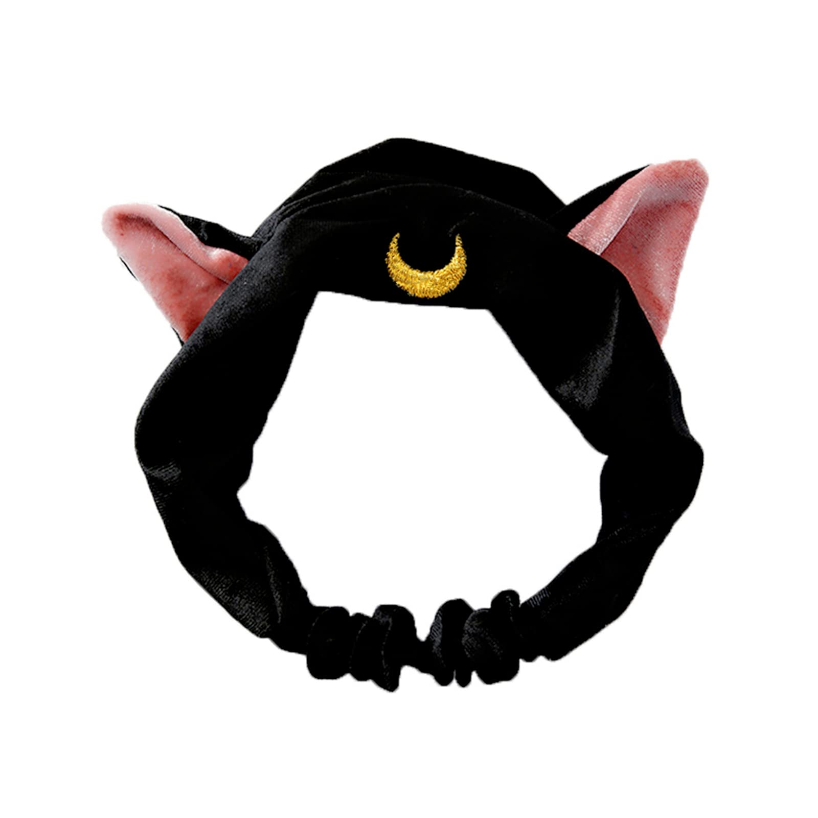 Ziper Black: Cute Cat Usagi Moon Cosmetic Hairband Shower Headband (Black)