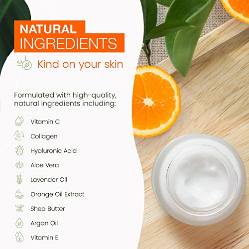 Natural Chemist Vitamin C & Collagen Daily Face Moisturizer - Firming, Reduces Fine Lines & Wrinkles, Brightening, Dermatologist Tested, Cruelty Free Korean Skin Care For All Skin Types - 1.69 fl. oz
