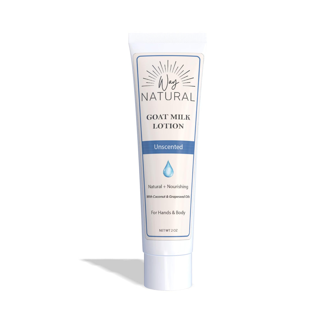Way Natural Goat Milk Lotion, Unscented - Travel Size, Natural, Body/Hand - Goat Milk Hand Cream for Women and Men - Creamy, Dry Skin Relief - Unscented Lotion - 1 (2oz) Tube
