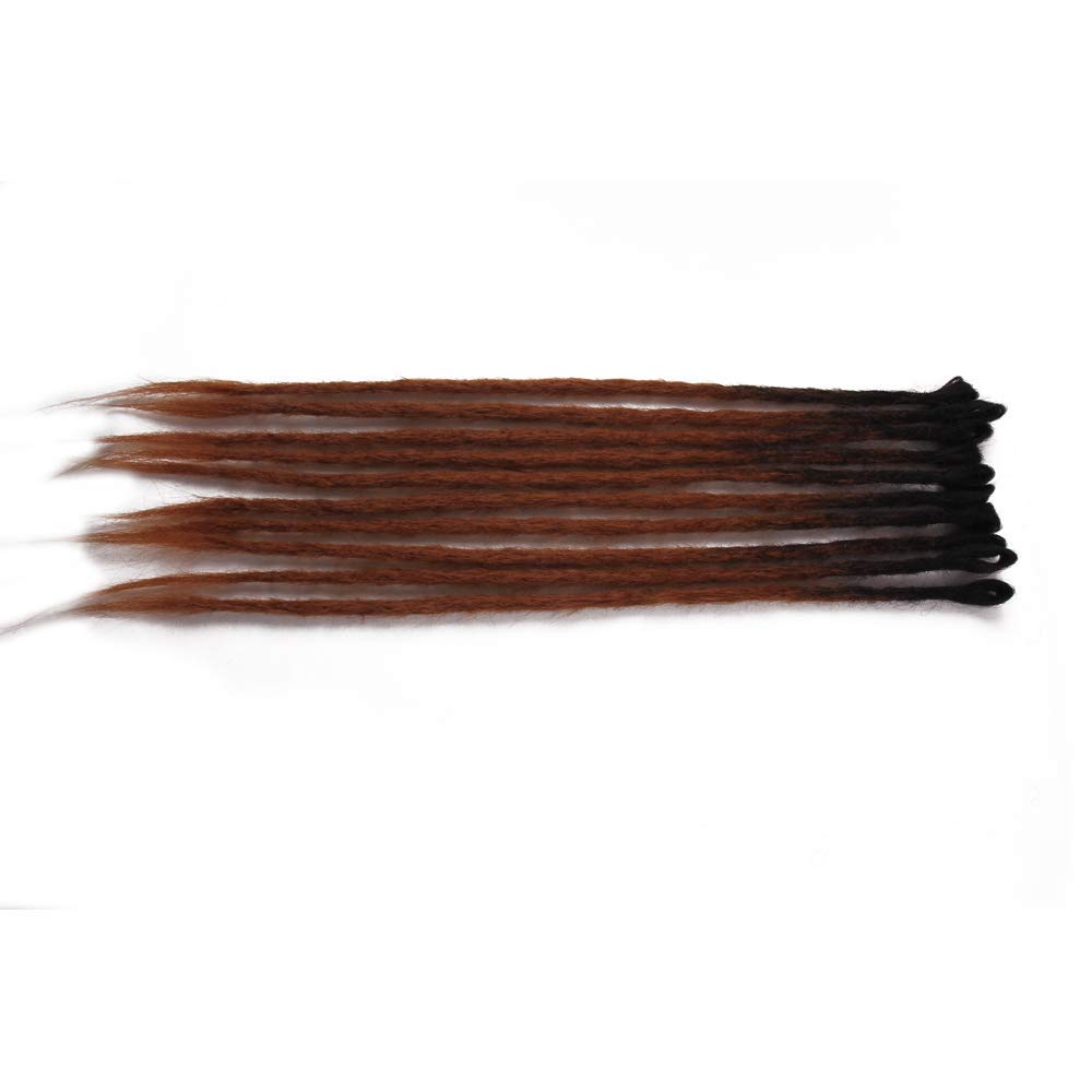 22 Inch, 2-6# : Dsoar 22 Inch Ombre Dreadlocks Synthetic Handmade Dreadlocks Hair Extensions Twist Ombre Braiding Hair Crochet Reggae Dreadlock 10 Strands/Pack Black And Deep Brow