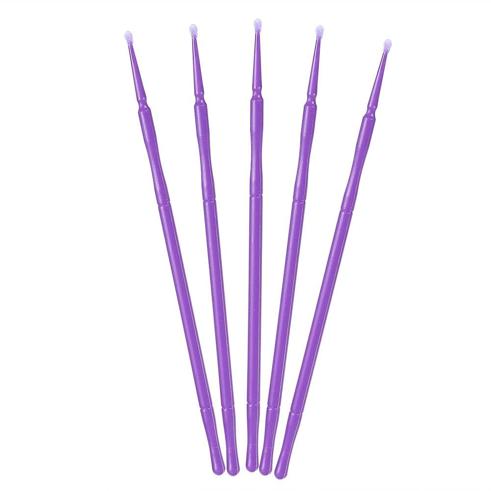 4 Colors Available 100PCS/Bag Disposable Micro Applicator Brushes, Women Disposable Eyelash Extension Brushes for Makeup brushes, Extension Mascara Brush Eyelash Glue Cleaning Stick, (2.5mm)(yellow)