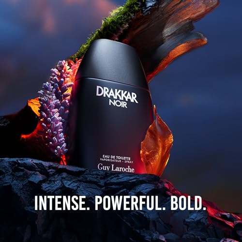 Drakkar Noir By Guy Laroche, Iconic Designer Fragrance, Intense & Powerful Eau de Toilette, Fougere Blend & Aromatic Spices, Long Lasting Mens Cologne, Day and Evening Scent, 6.8 Fl. Oz.