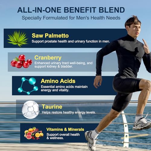 Probiotics for Men Digestive Health, 120 Billion CFUs Mens Probiotic with Digestive Enzymes & Prebiotics & Saw Palmetto & Cranberry for Gut, Prostate & Urinary Tract Health, Shelf Stable, 90 Capsules