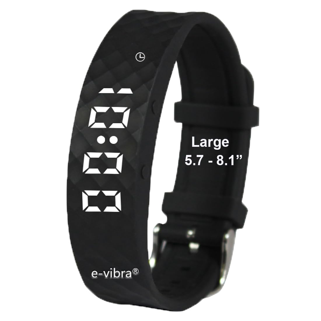 e-vibra Potty Training Watch - Rechargeable Silent Vibrating Watch - Medical Reminder Watch - with Timer and 15 Daily Alarms (Black - Large)