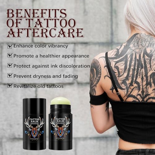 2pack Tattoo Aftercare Butter Balm, 2.6 oz, Old & New Tattoo Moisturizer Healing Brightener for Color Enhance, Natural Organic Tattoo Cream