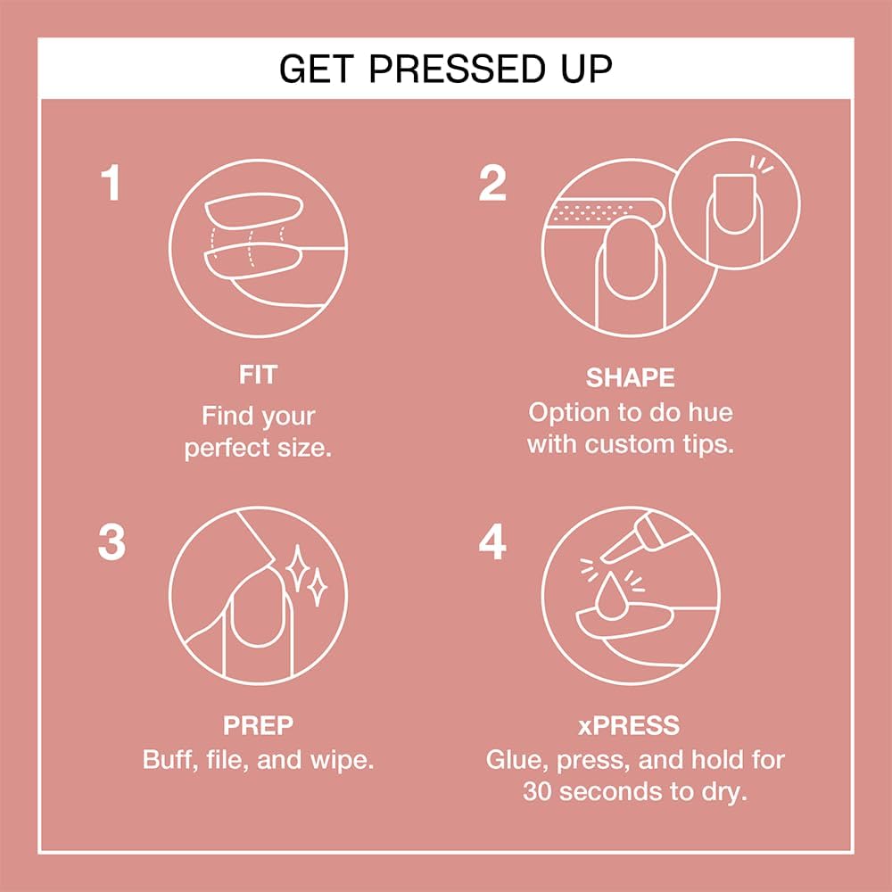 OPI xPRESS/ON Somewhere Over the Rainbow Mountains | Nude Short Round Press On Nails | With Nail Glue | Spring Collection