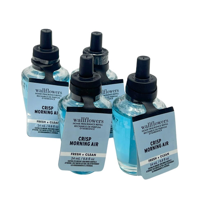 Bath and Body Works CRISP MORNING AIR Wallflowers Home Fragrance Refill, 4-pack 0.8 fl oz
