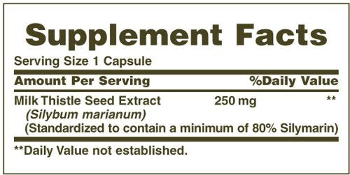 Nature's Bounty Milk Thistle 250 mg Capsules 200 ea