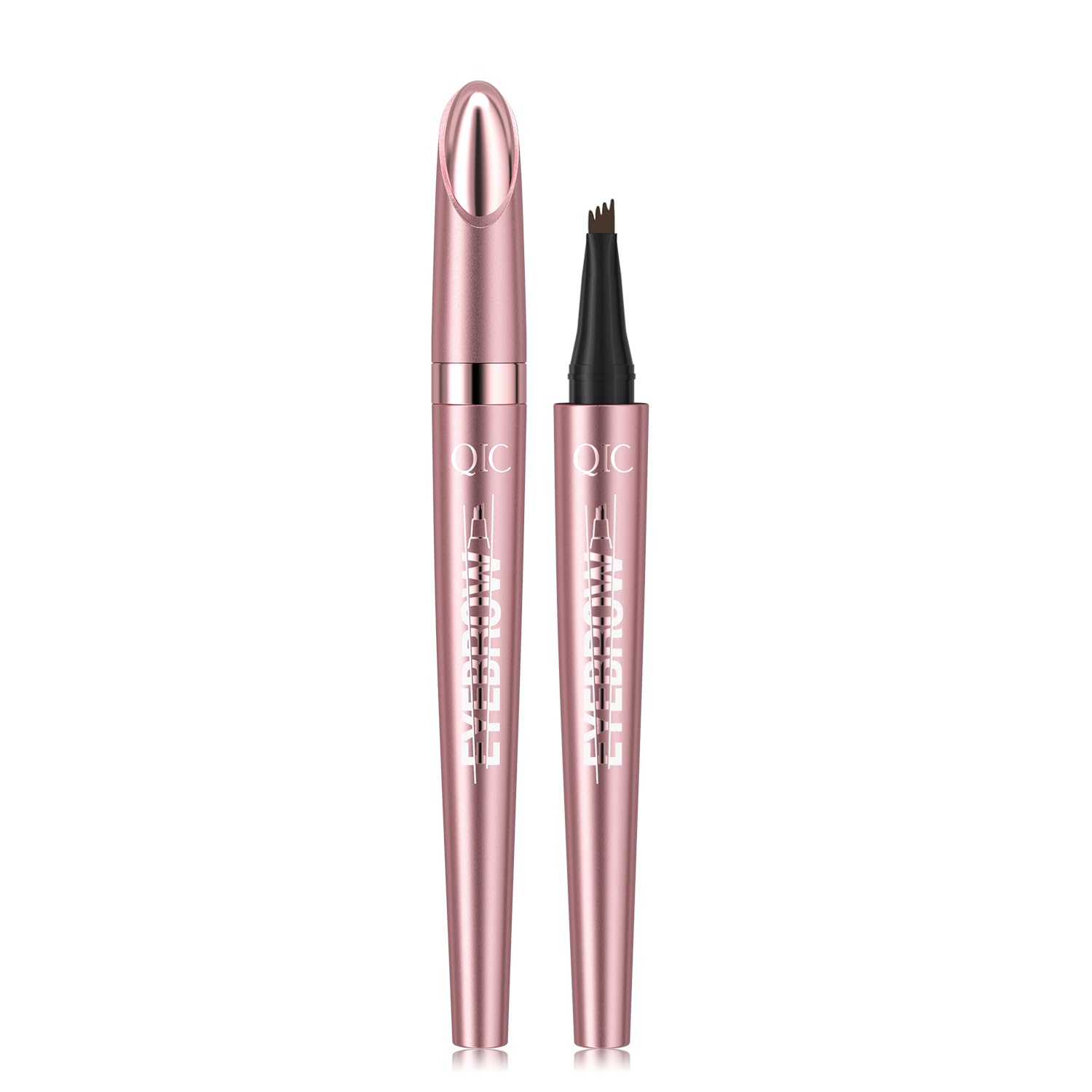 Microblading Eyebrow Pen,3D Waterproof Magic Eyebrow Pencil with 4 Fork Tip,Waterproof and Long-Lasting Natural Makeupeyebrow pencils for Women(Brown)