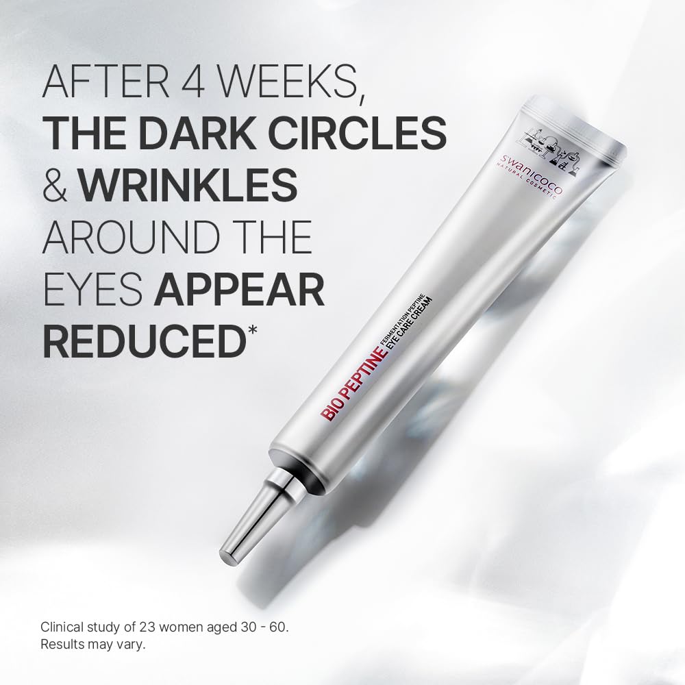 SWANICOCO Pregnancy Safe Fermentation Peptine Eye Care Cream Under Eye Cream with 8 Peptides and Niacinamide, Anti Aging Eye Cream for Wrinkles & Crows Feet Korean Skincare 20ml 0.68 Fl Oz