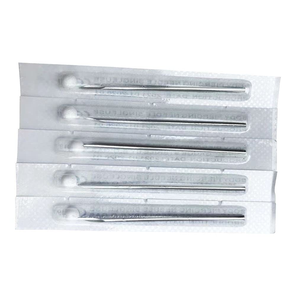 Body Ear Navel Nose Lip Nipple Piercing Needles, 18G, Tattoo Supplies, Body Piercing Needles Supply, Disposable Professional Body Piercing Needles Tool - 10PCS