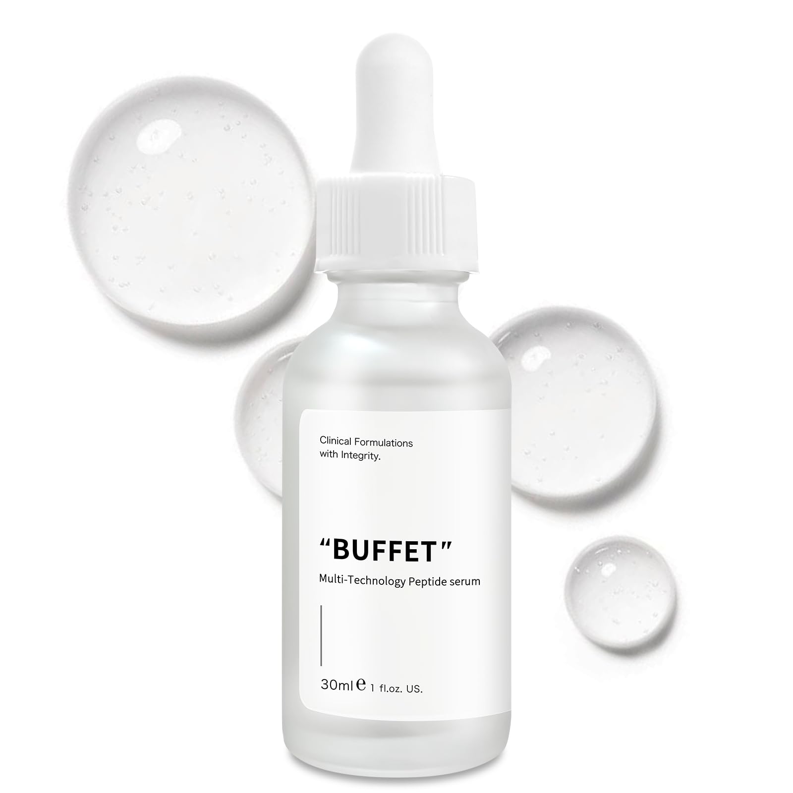 Buffet Peptides Serum for Face, 30ML Multi Peptide Facial Serum Reduces Wrinkles and Fine Lines, Peptide Serum with Hyaluronic Acid and Amino Acids for Hydration and Anti-Aging, For Women & Men