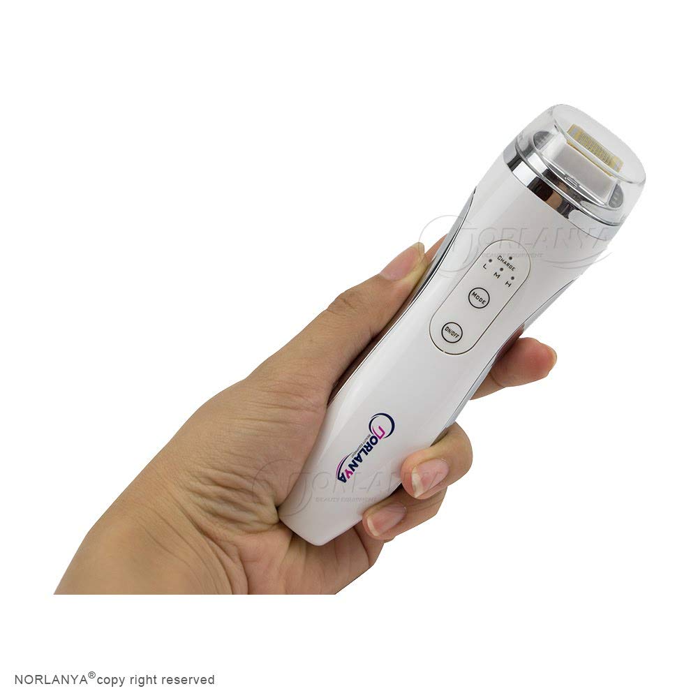 NORLANYA Mini Anti-aging Dot Matrix SkinLift Device, Wrinkle Reduction Face Lifting Machine (Platinum Head, Gold Head, Charging Dock)