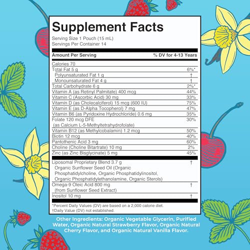 MaryRuth Organics Multivitamin for Kids | Sugar Free Multivitamin | Liquid Vitamins | Immune Support Supplement | Cognitive Health & Overall Wellness | USDA Organic | Vegan | Non-GMO | 1 Serving