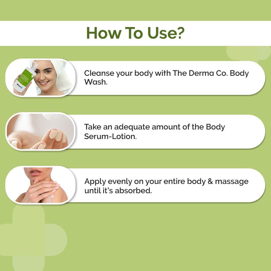 The Derma Co 1% Salicylic Acid Daily Exfoliating Serum Body Lotion for Rough & Bumpy Skin | Fights Body Acne & Bacne | Ideal for Acne-Prone Skin | 8.45 Fl Oz/250 ml