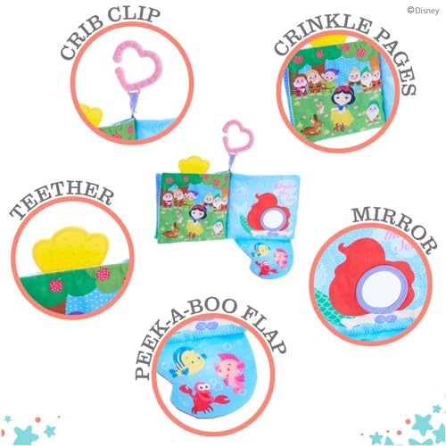 Kids Preferred Disney Baby - Disney Princess Soft Book with Teether Toy & Crinke Pages - Picture Book for Newborns