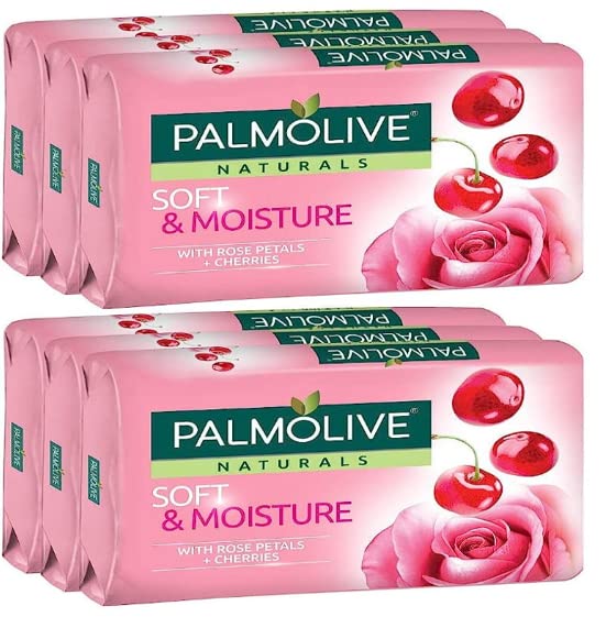 Palmolive Naturals Soft & Moisture Bar Soap with Rose Petals & Cherries, 80 G / 2.8 Ounce Bars, 3 in a Pack (Pack of 4) Total 12 Bars