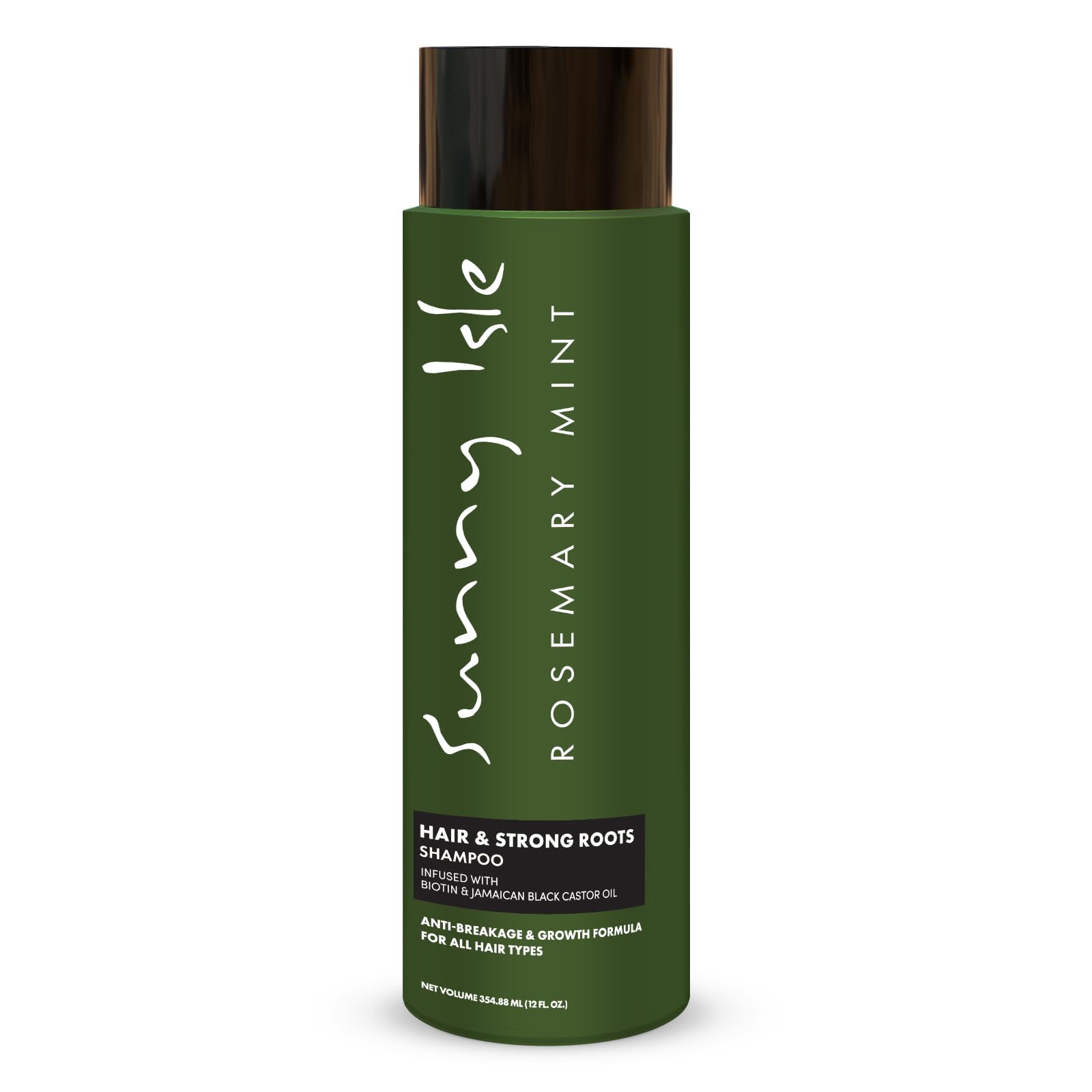 Sunny Isle Rosemary Mint Hair & Strong Roots Shampoo 12oz | Anti-Breakage & Growth Formula | Infused with Biotin & Jamaican Black Castor Oil | All Hair Types