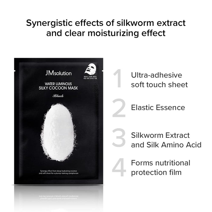 JMsolution Water Luminuous Silky Cocoon Black Mask (45g x 10pcs)