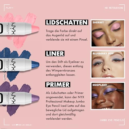 NYX PROFESSIONAL MAKEUP Jumbo Eye Pencil, Blendable Eyeshadow Stick & Eyeliner Pencil - Yogurt
