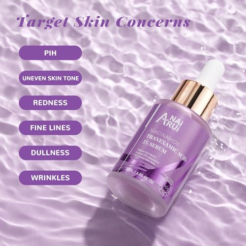 ANAI RUI 5% Tranexamic Acid Serum With Niacinamide, Kojic Acid, Arbutin, Reduce Dark Spot, PIH, for Uneven Skin Tone 1FL.Oz