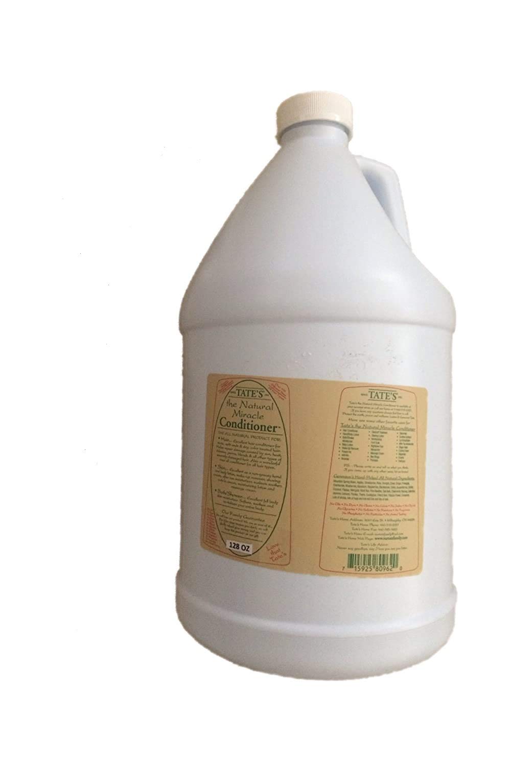 Tate's The Natural Miracle Natural Miracle Conditioner 128 Oz! 1 Gallon