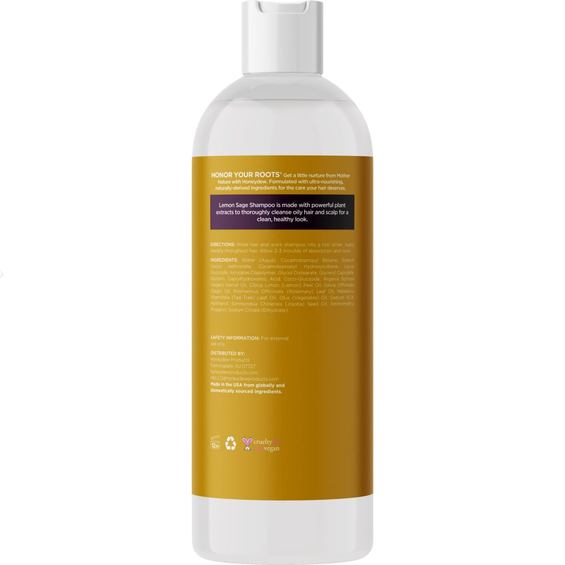 Lemon Sage Shampoo for Oily Hair - Sulfate Free Clarifying Shampoo for Build Up with Lemon Sage Keratin and Tea Tree Oil for Hair and Scalp Care - Deep Cleansing Rosemary Shampoo for Men and Women