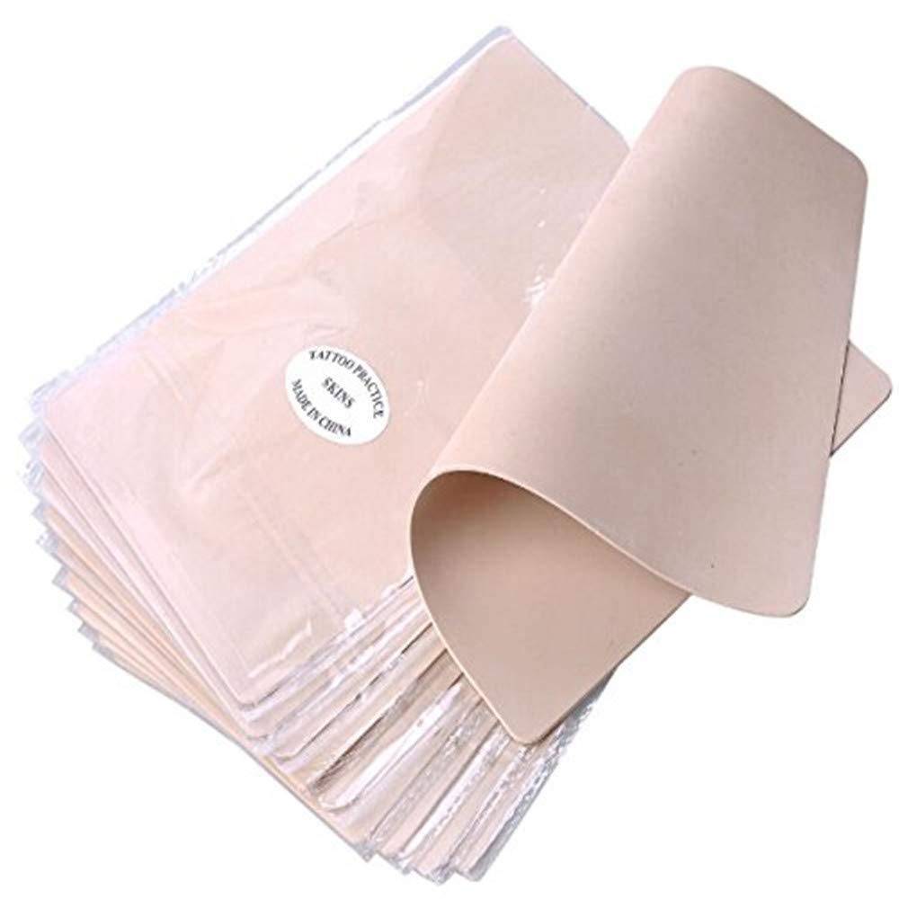 Yuelong 10pcs 8x6 Premium Blank Tattoo Practice Skin Needle Machine Supply Double Sides