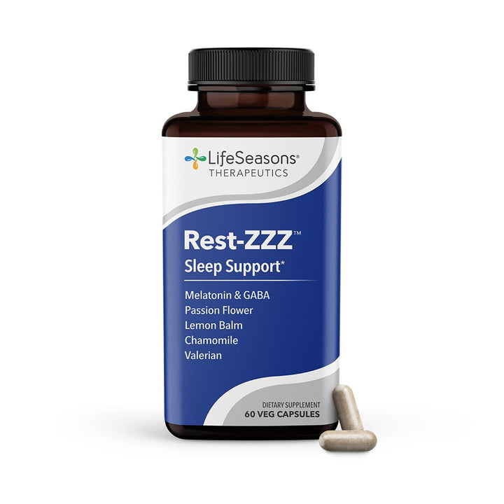 Rest-ZZZ - Powerful Sleep Support Supplement - Fall Asleep & Stay Asleep - Calms The Nervous System - Naturally Ease Muscle Tension & Restlessness - Low Dose Melatonin GABA & Chamomile - 60 Capsules