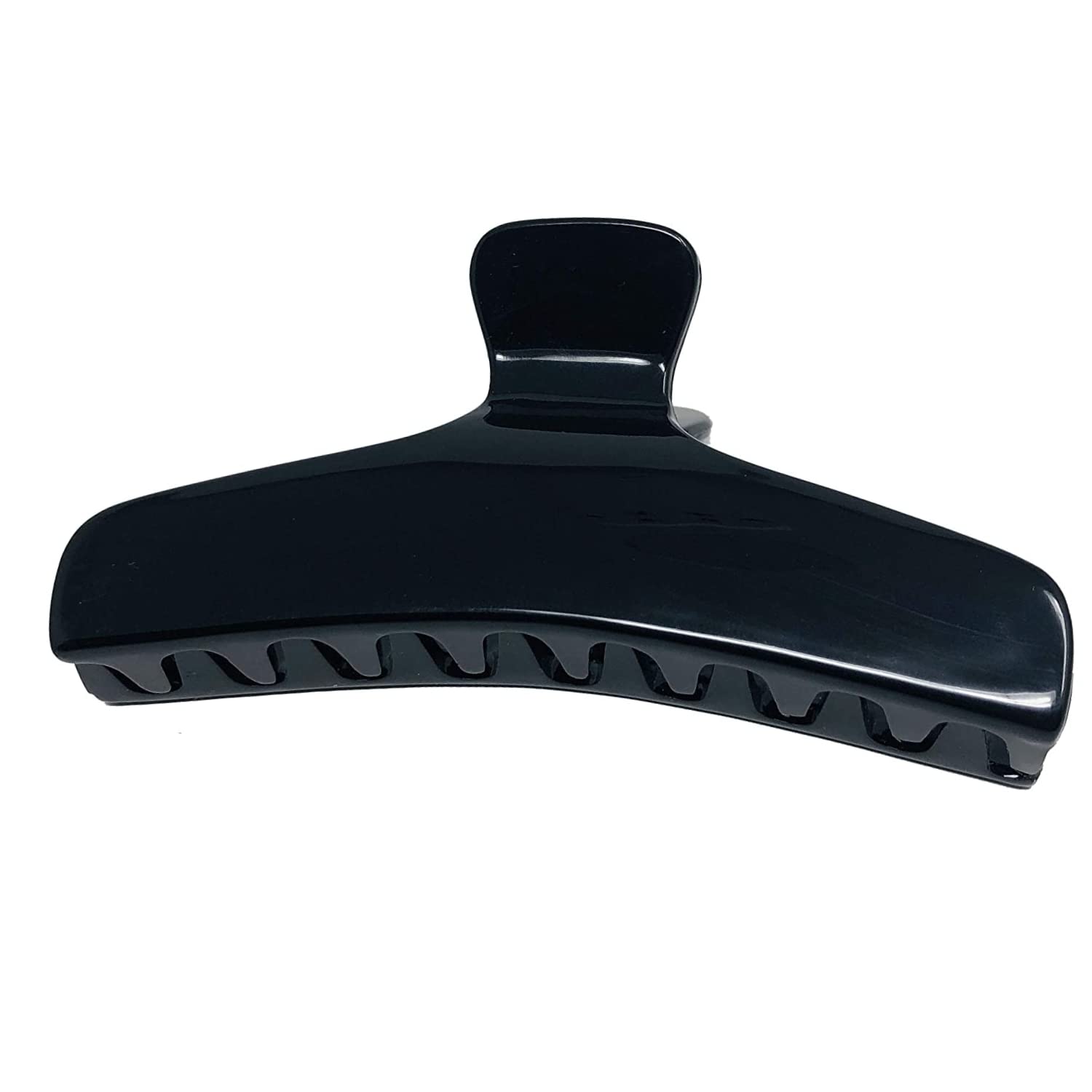 Parcelona French Flat Black Large 4ââ‚¬Â Salon Style Jaw Hair Claw Clip Clutcher Clamp for Women and Girls, Made in France