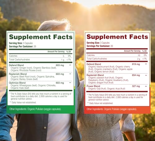 100% Organic Fruits and Veggies Supplement (USDA Organic - Made in USA) 180 Potent Fruits and Vegetable Capsules for Energy Boost & Daily Fruit and Vegetable Vitamins - Vegan, Non-GMO, Gluten-Free