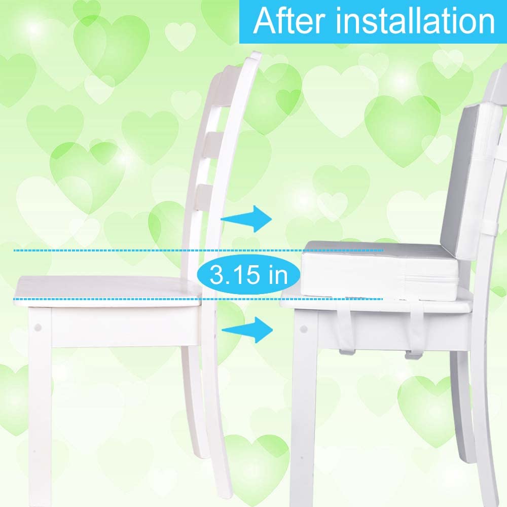 2PCS Booster Seat for Dining Table, Chair Increasing Cushion for Toddler Baby Kids, Portable Dismountable Adjustable Highchair Booster - Grey