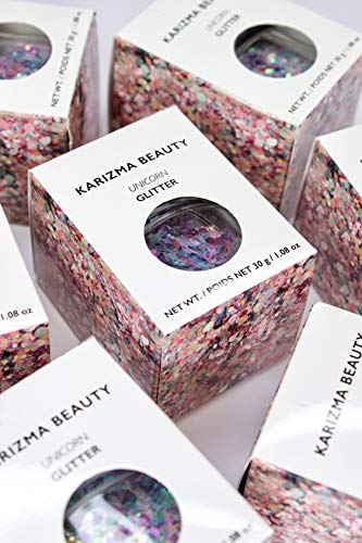 KARIZMA Unicorn Body Glitter. 30g Chunky Face Glitter, Hair Glitter, Eye Glitter and Body Glitter for Women. Rave Glitter, Festival Accessories, Cosmetic Glitter Makeup. Loose Glitter Set