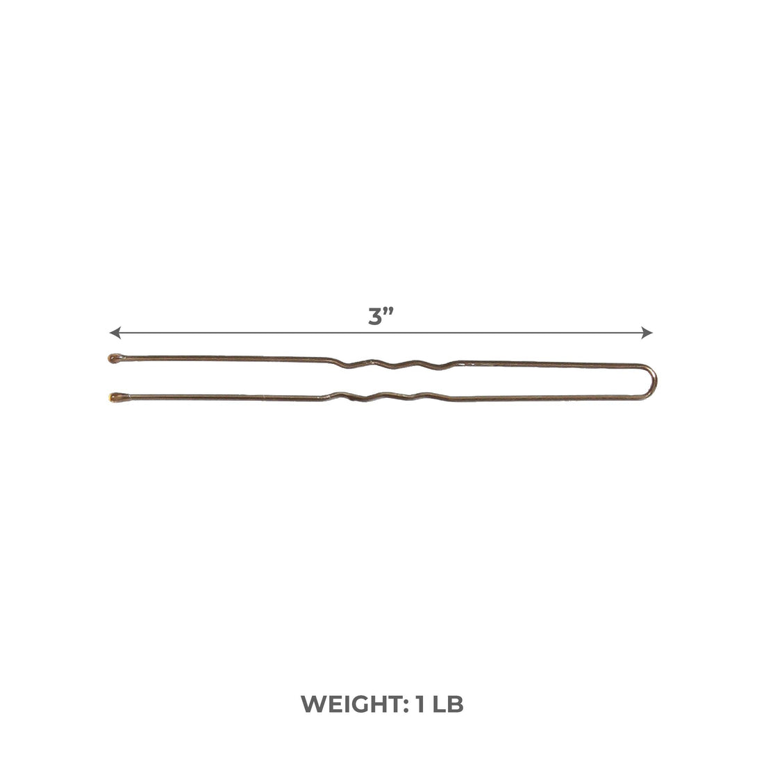 ForPro Hair Pins, Brown, Ball-Tipped, Crimped, Non-Damaging, 3ââ‚¬Â L, 1 Lb.
