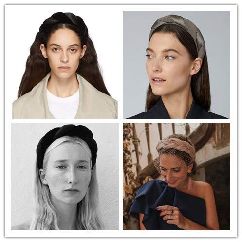 Braided Headbands Women Hair Head - Bands Velvet Padded Head Band for Women’s Hair Turban Wide Thick Twist Hairbands For Girls Washing Face Makeup Workout Yoga Running