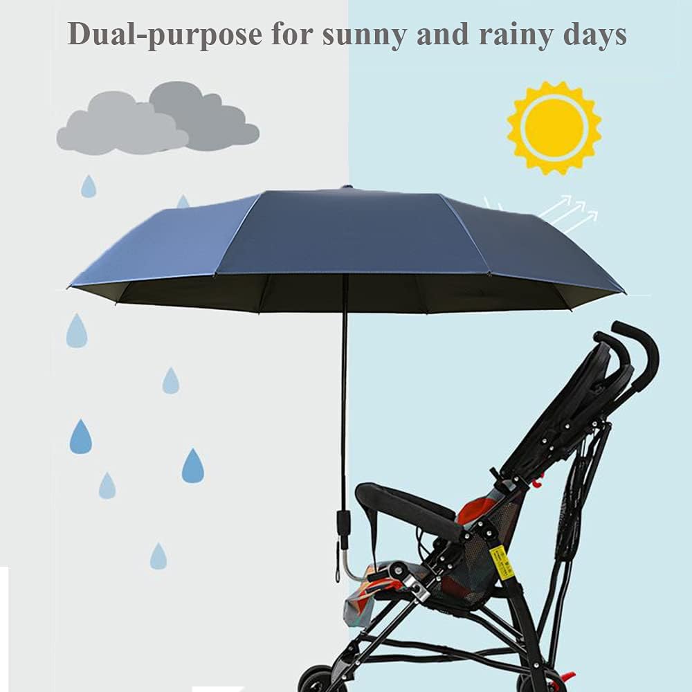 Nakazawa Universal Baby Parasol, Baby Stroller Sun Shade Sun Protection Sun Shade for Strollers, Waterproof Umbrella for Trolley Bike Wheelchair Buggy Fishing, Bicycle Umbrella with Holder Clip Clamp