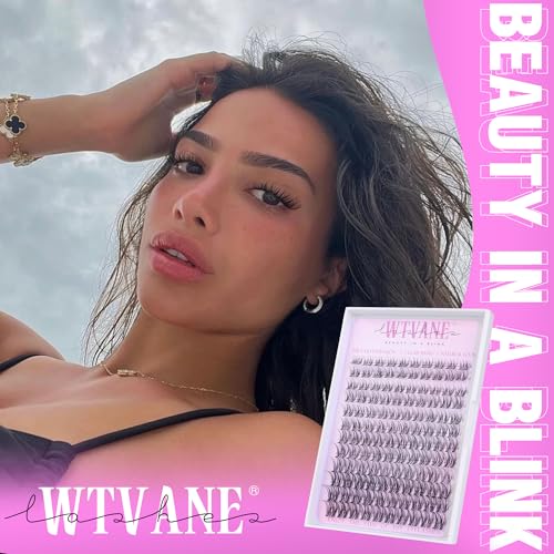 Natural Lash Clusters Venus Wispy Cluster Eyelash Extensions Invisible Thin Band Eyelash Cluster 8-16mm DIY Lash Extensions with Clear Band Individual Lashes Clusters Natural Look by WTVANE