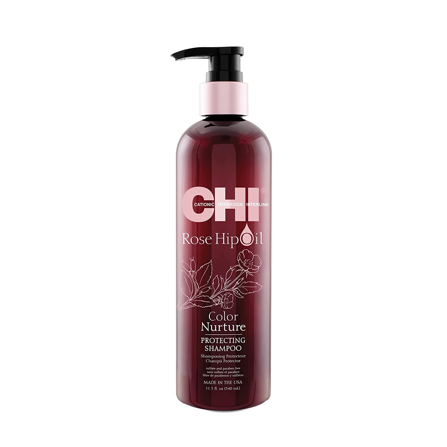 CHI Rosehip Oil Protecting Shampoo, 11.5 Fl Oz