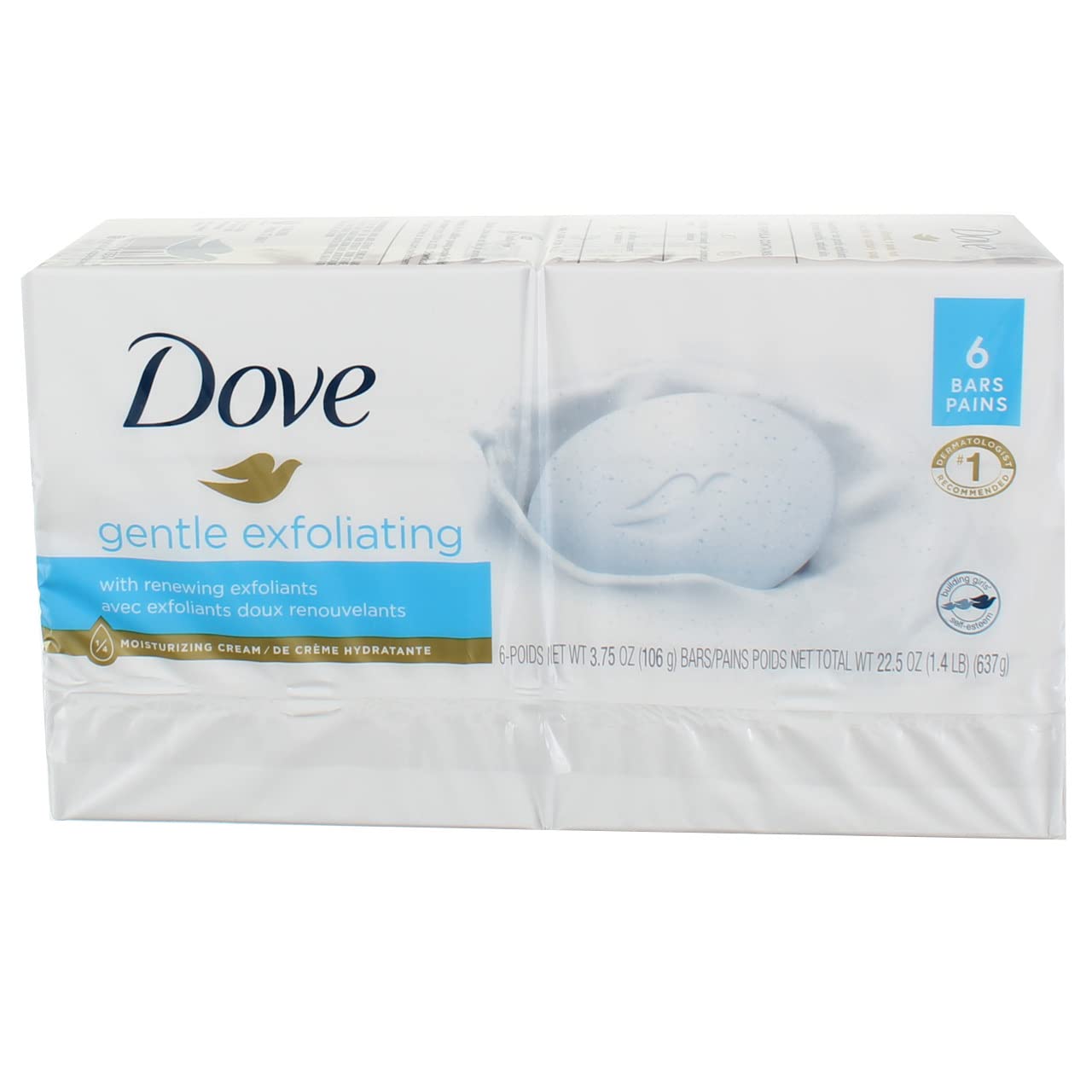 Dove Gentle Exfoliating Beauty Bars 4 oz, 6 bars