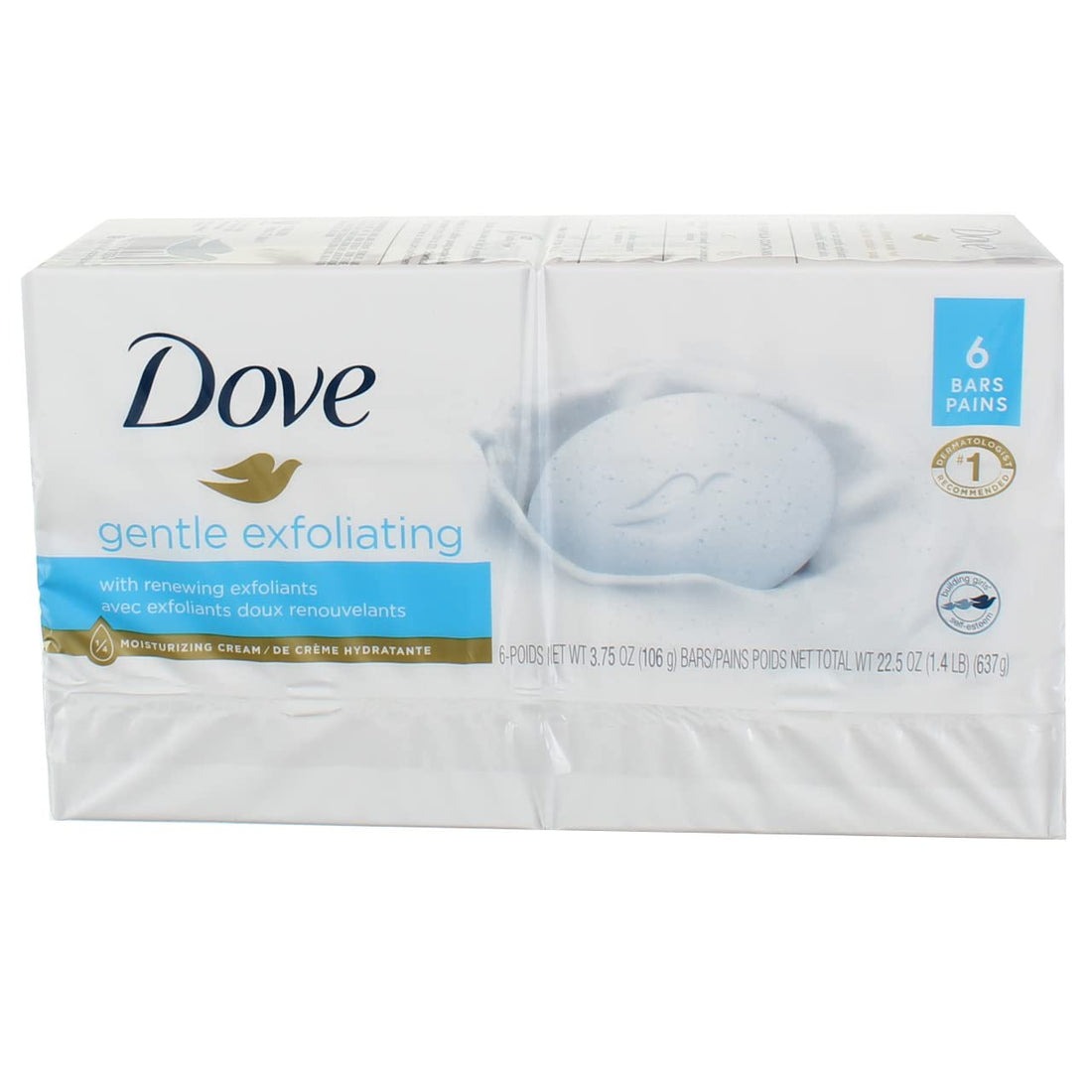 Dove Gentle Exfoliating Beauty Bars 4 oz, 6 bars
