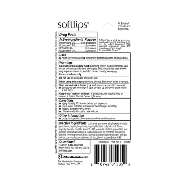 SoftLips Raspberry Lip Balm with SPF 20 - 2ct, 0.045 Count