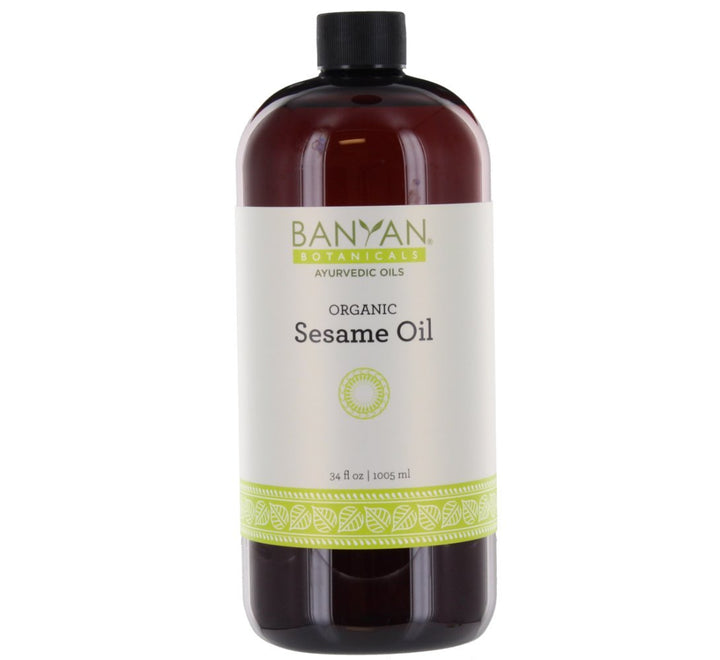 Banyan Botanicals Sesame Oil, 34 oz - USDA Organic - Pure & Unrefined - Ayurvedic Oil for Hair, Skin, & Oil Pulling