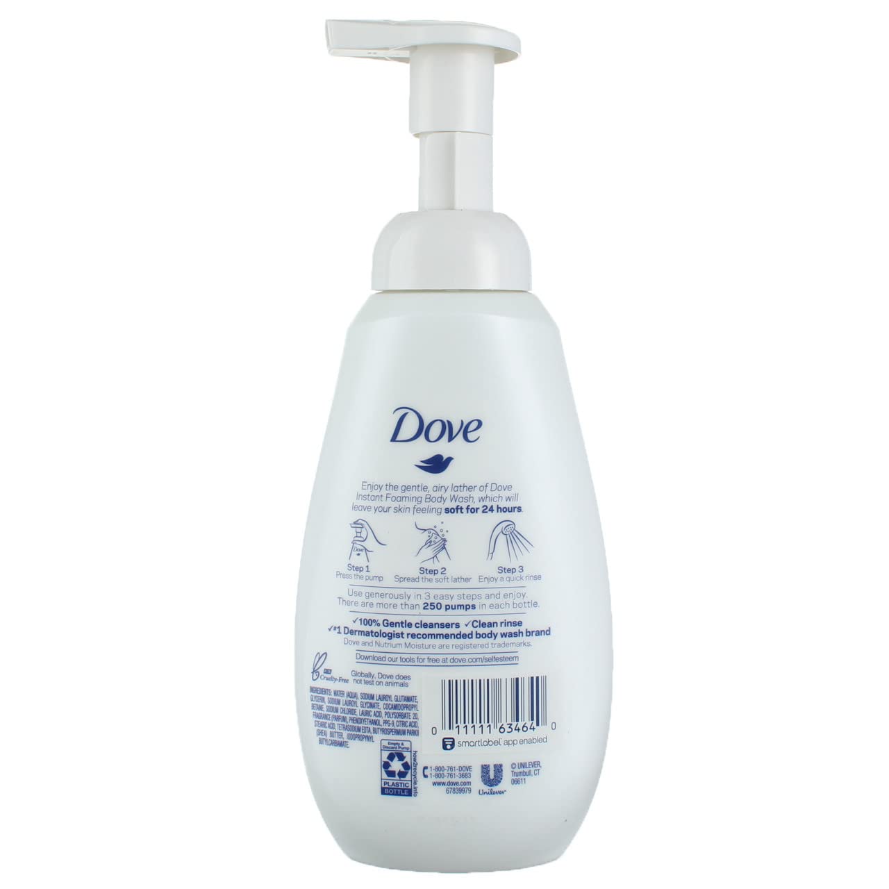 Dove Instant Foaming Body Wash with NutriumMoisture Technology Shea Butter with Warm Vanilla Effectively Washes Away Bacteria While Nourishing Your Skin 13.5 oz
