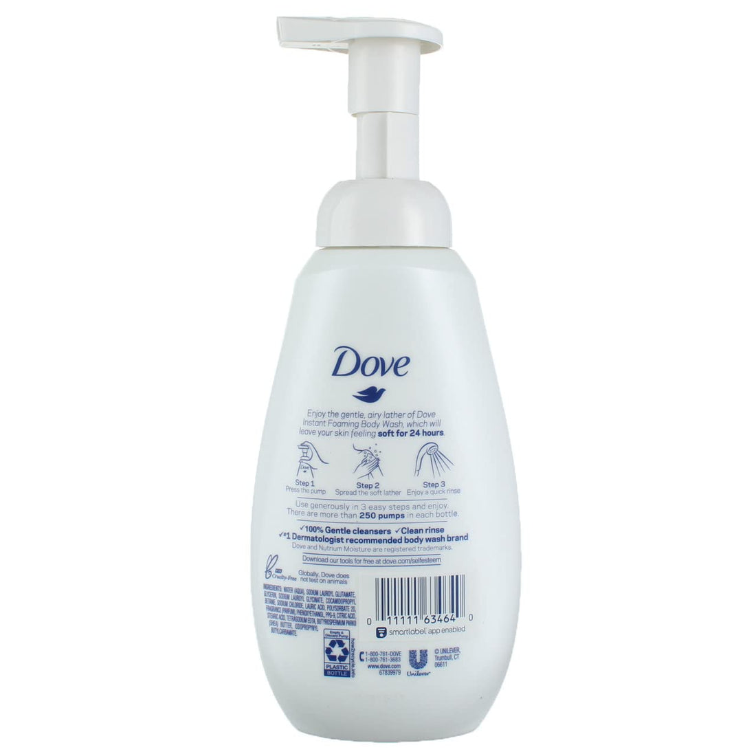 Dove Instant Foaming Body Wash with NutriumMoisture Technology Shea Butter with Warm Vanilla Effectively Washes Away Bacteria While Nourishing Your Skin 13.5 oz