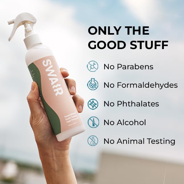 SWAIR SweatShield Hair Protector - Leave-in Conditioner Spray - Repels Sweat, Humidity, Fights Frizz - Clean Formula - 8oz