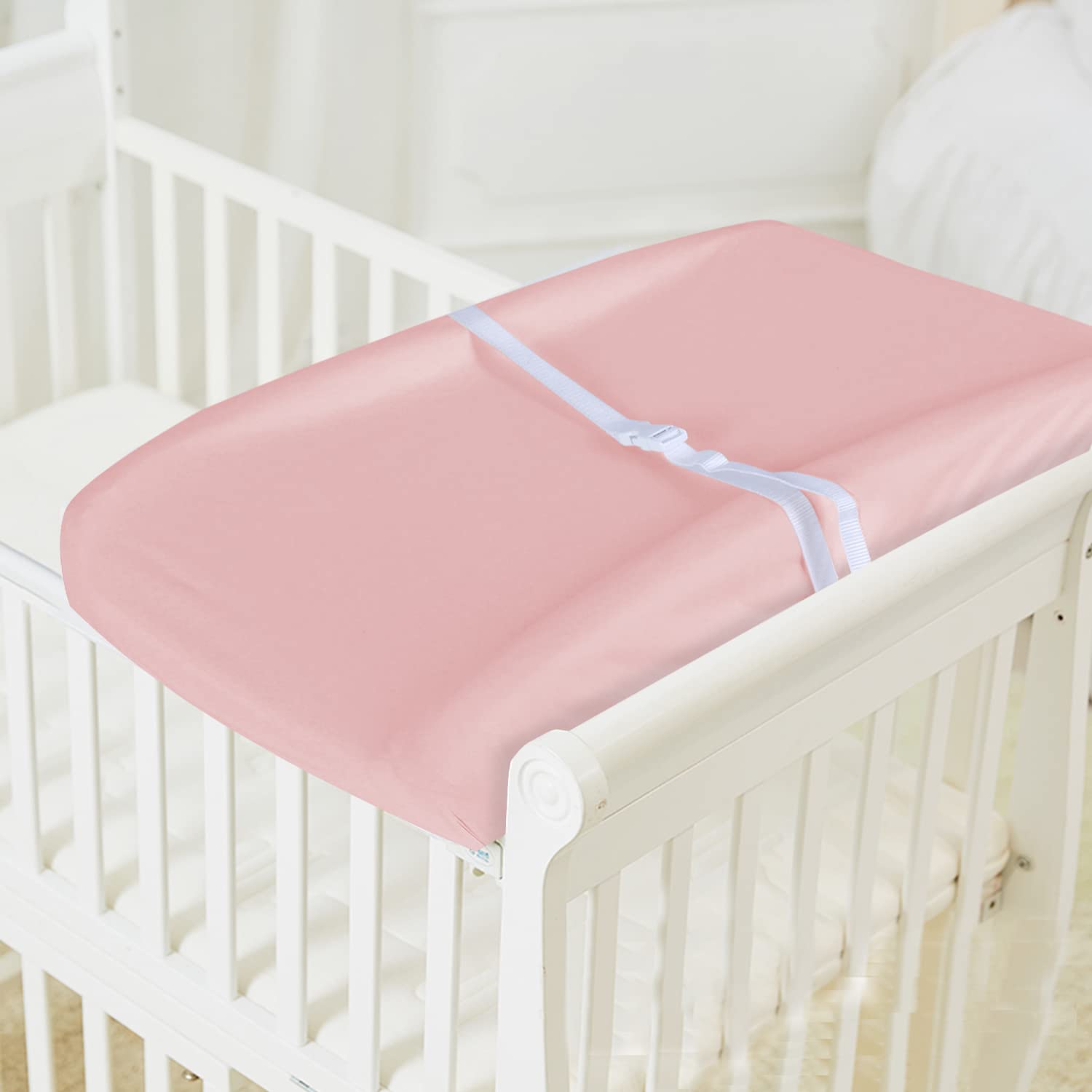 Changing Pad Cover Cotton Pink for Girl, 2 Pack Changing Table Pad Cover Cradle Sheet Soft and Breathable 16 x 32 for Standard Baby Changing Pads, Pink Changing Pad Cover