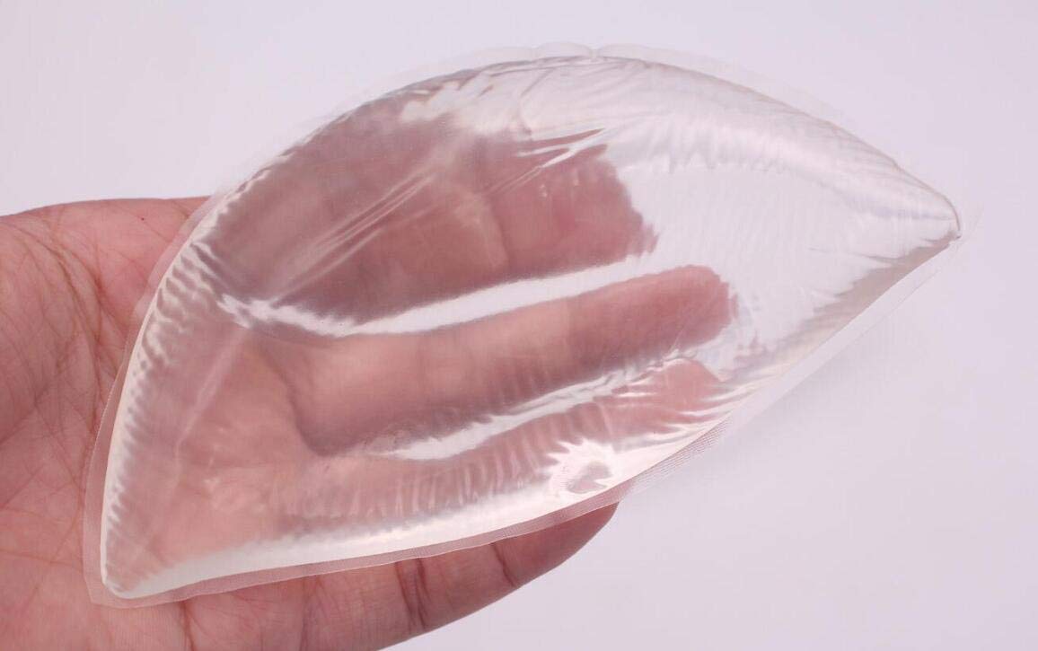 2PCS Clear Breathable Silicone Inserts Pads Breast Enhancers Push-up Bra Insert Pad Swimwear Push up Booster Pads (Clear)